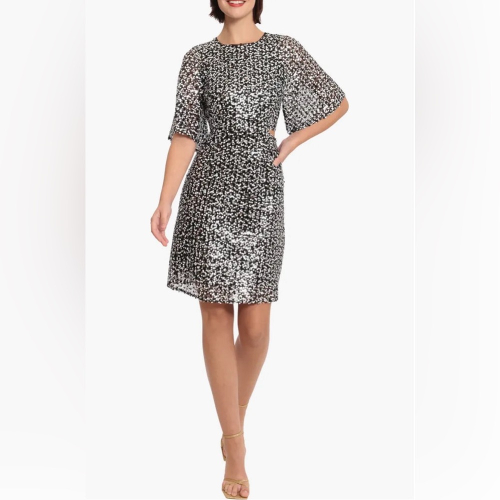 Cutout Waist Sequin Cocktail Minidress